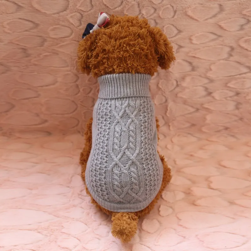 

Solid Dog Sweater Pet Dog Cat Clothes Small and Large Knit Dog Sweaters Winter