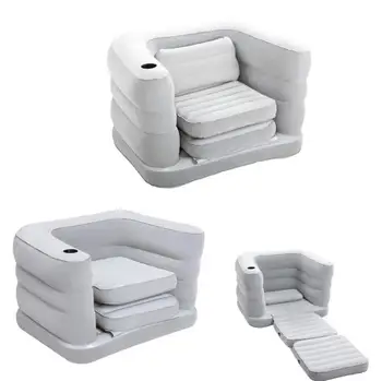 

Single Person Flocking Indoor Sofa Bed Multi-Function Home Use Inflatable Sofa Folding Mattress Car Beach Ourdoor Camping Mat