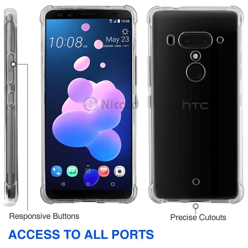 Противоударный чехол с воздушной подушкой для htc U12 Plus Life u11 Eyes Desire 12 s, силиконовая задняя крышка для телефона htc U Play U Ultra X10, чехол s