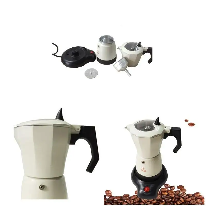 300 мл электрическая Кофеварка из алюминия Moka Pot Mocha Кофеварка DC112