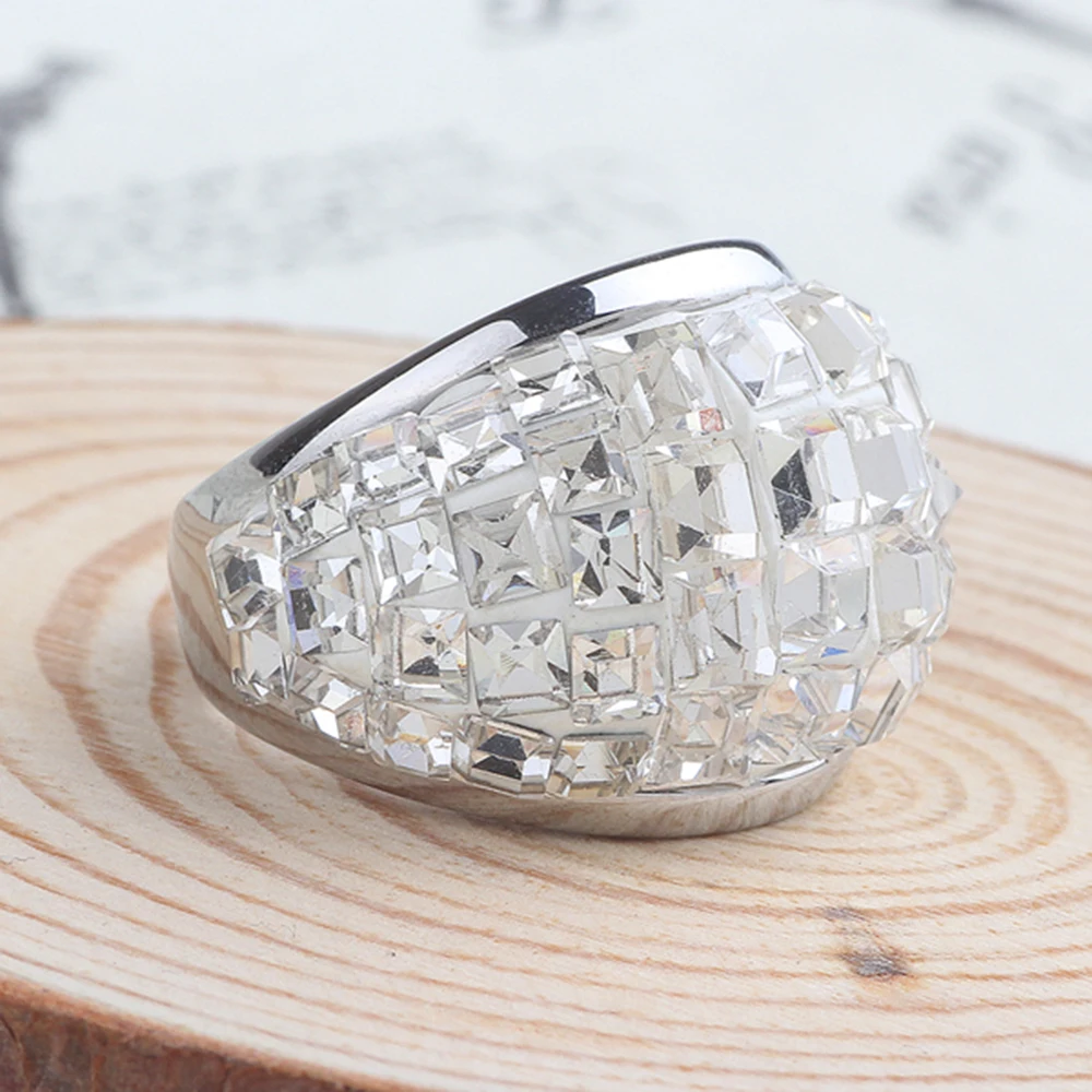 Женские кольца из нержавеющей стали с настоящими Австрийскими кристаллами