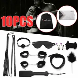 10 шт. набор Секс-игрушки для взрослых 11 комплектов кожаных строп, с набором наручников, различные инструменты, подходят для пар