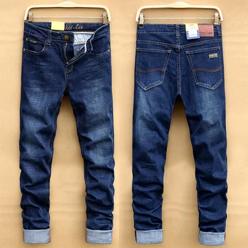 

Elastic jeans male loose straight trousers male business casual plus size slim male trousers free shipping