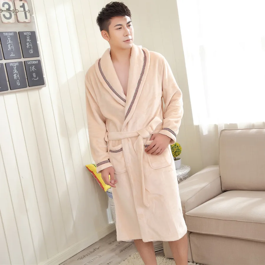 New Autumn Men Robe Long Women Robe Men Couples Nightgowns Coral Fleece Flannel Bathrobe Thickening Sexy Leopard Sleepwear