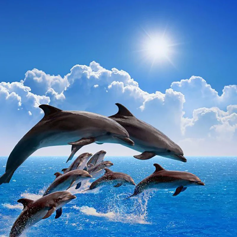 

Diamond Mosaic Animals Dolphin Diamond Embroidery DIY 5d Beads Embroidery Pictures By Numbers Sets For Embroidery With Beads