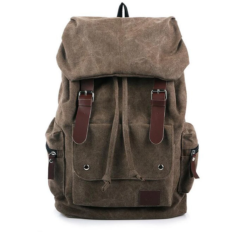 

The new European and American style thick canvas backpack large capacity