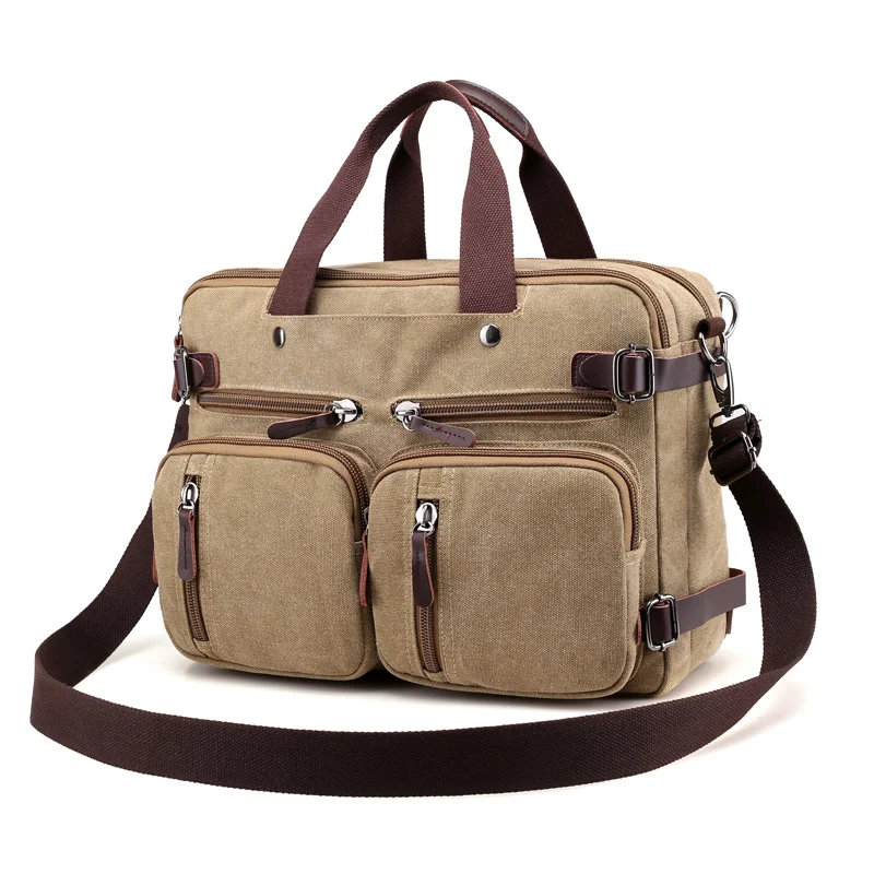 Men Handbags Canvas Shoulder Crossbody Messenger Bags Solid High Capacity Man Casual Travel Multifunction Back Pack Laptop