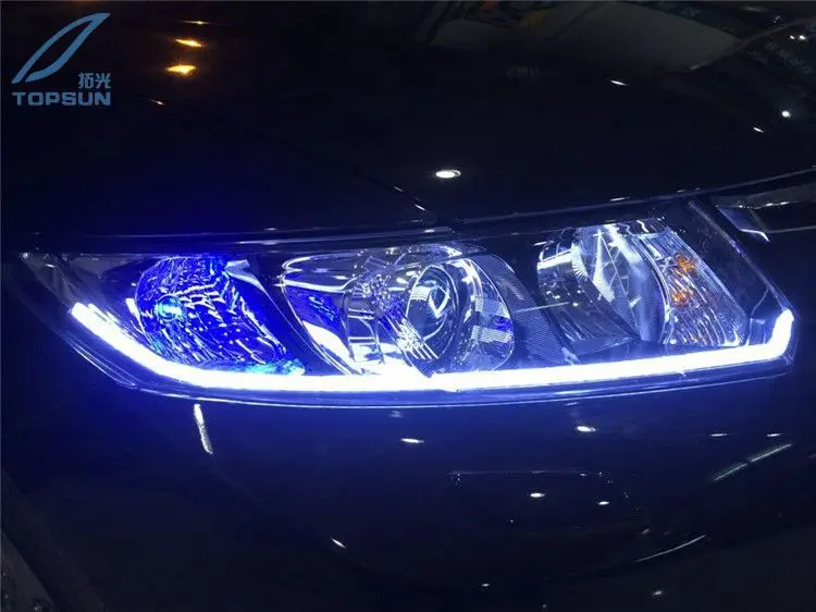 

GZTOPHID LED12V flexible strip tears light daytime running lamp 65CM Angel Eye DRL with turn light Dual Color white and yellow