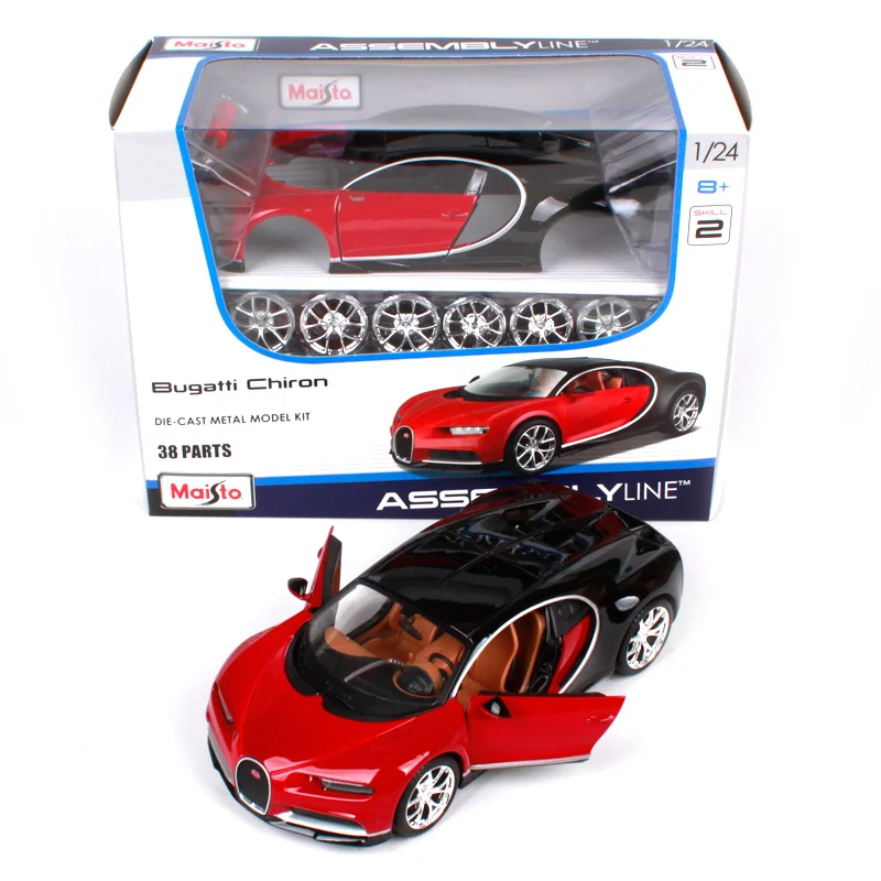 Ceny 124 Maisto Bugatti Chiron linii montażowej DIY Diecast Model samochodu zabawki nowy w pudełku darmowa wysyłka nowy przyjazd 39514