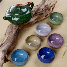 Alta calidad 7 unids hielo grieta Tea Pot Set clásica 6 tazas de té y 1 té olla kung fu juego de té