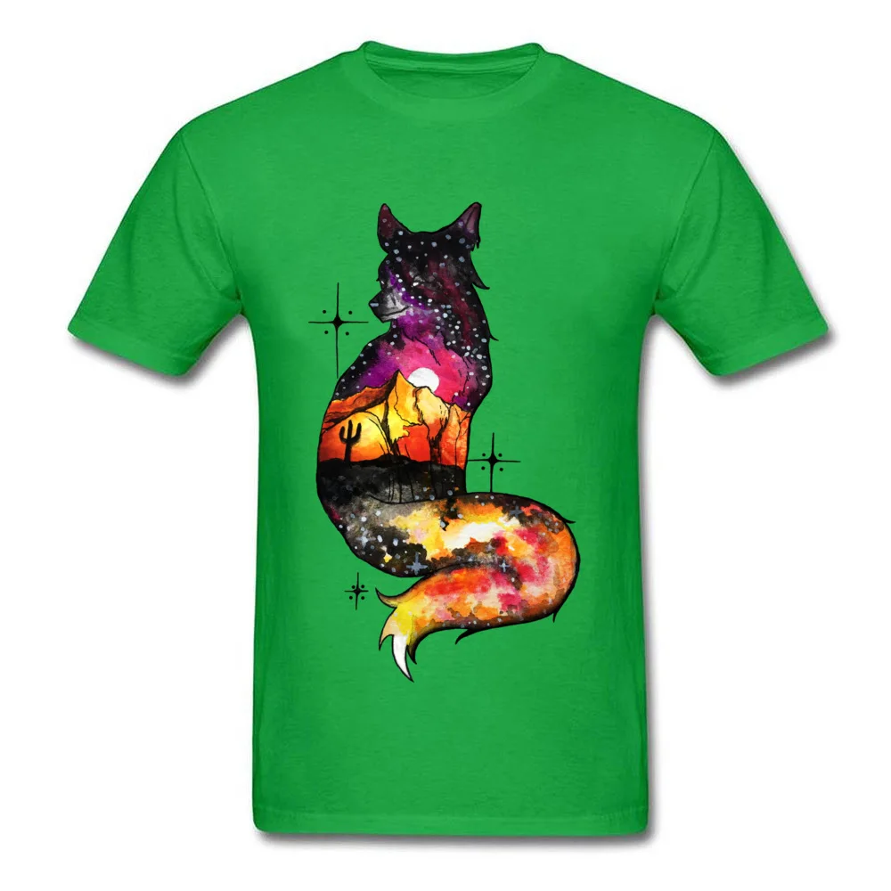 Plain Man T Shirt Round Collar Short Sleeve Cotton Galaxy Desert Fox Tees Fashionable Tees Wholesale Galaxy Desert Fox green