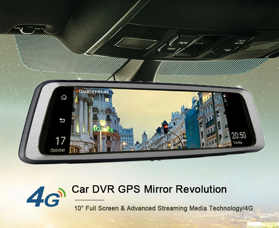 WHEXUNE 1" 4G Автомобильный видеорегистратор камера Android gps навигация ADAS Wi-Fi удаленный монитор видеокамера зеркало заднего вида видеорегистратор Регистратор 1080P