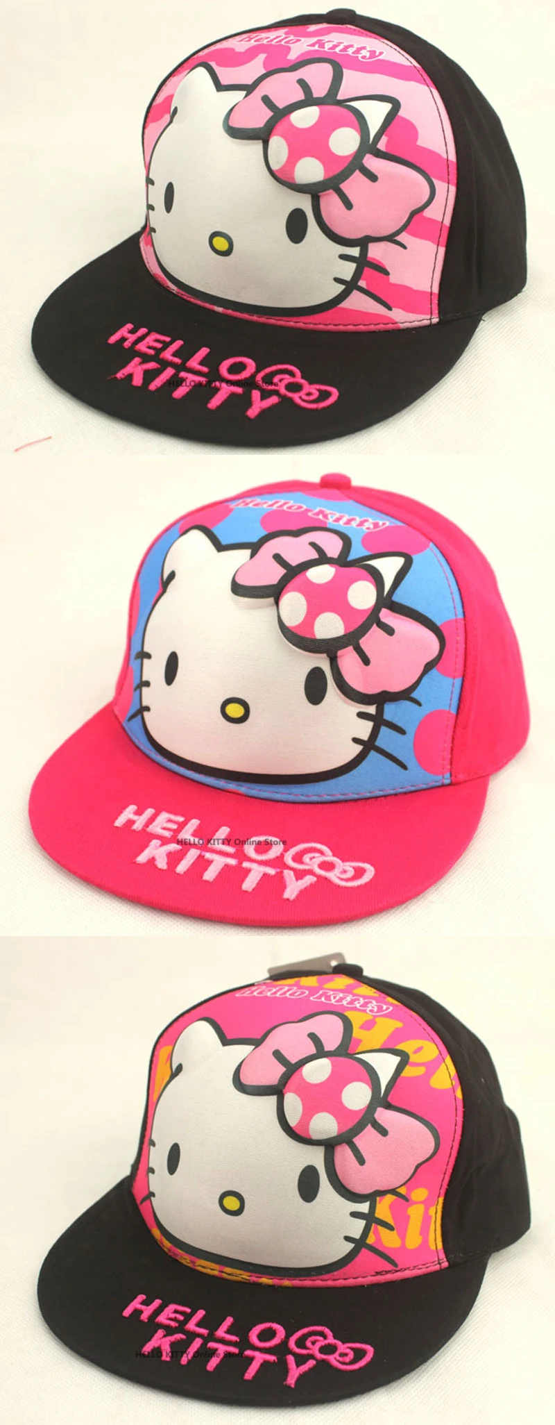 Hello Kitty Fille Baseball Rose Casquette Reglable Avec Chat Casquettes Bonnets Et Chapeaux Vetements