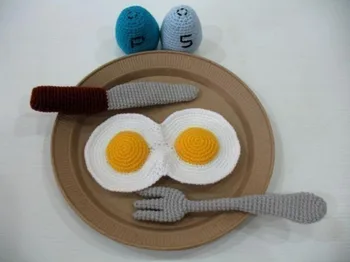 

crochet armigurumi rattle toy western breakfast model number w15725