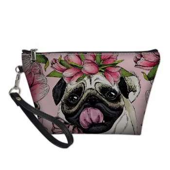 

THIKIN Makeup Bag Pouch Organizers Bags for Women Make Up Pouchs Cute Pug Dog Pattern Toiletry Bag Cosmetics Functional 55 Bag