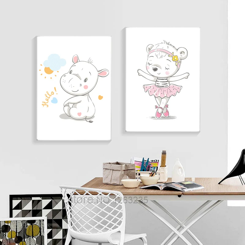 Куадрос Decoracion Infantil стены Книги по искусству холст картины девчушки номер Декор