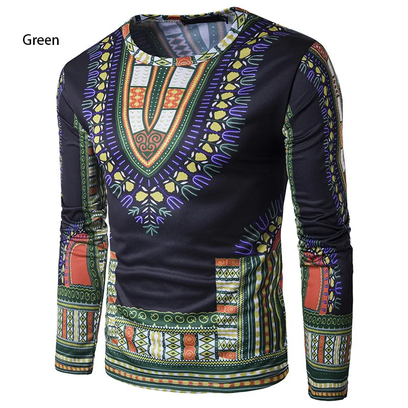 

Ethnic style Fashion Flower Long Sleeve T-Shirt 3D Performance Costumes