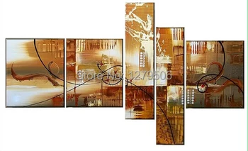 

100% Hand Painted Modern Art Wall Home Decor Best Gift Landscape Oil Painting On Canvas Abstract Pictures 5 Pcs/set Paintings