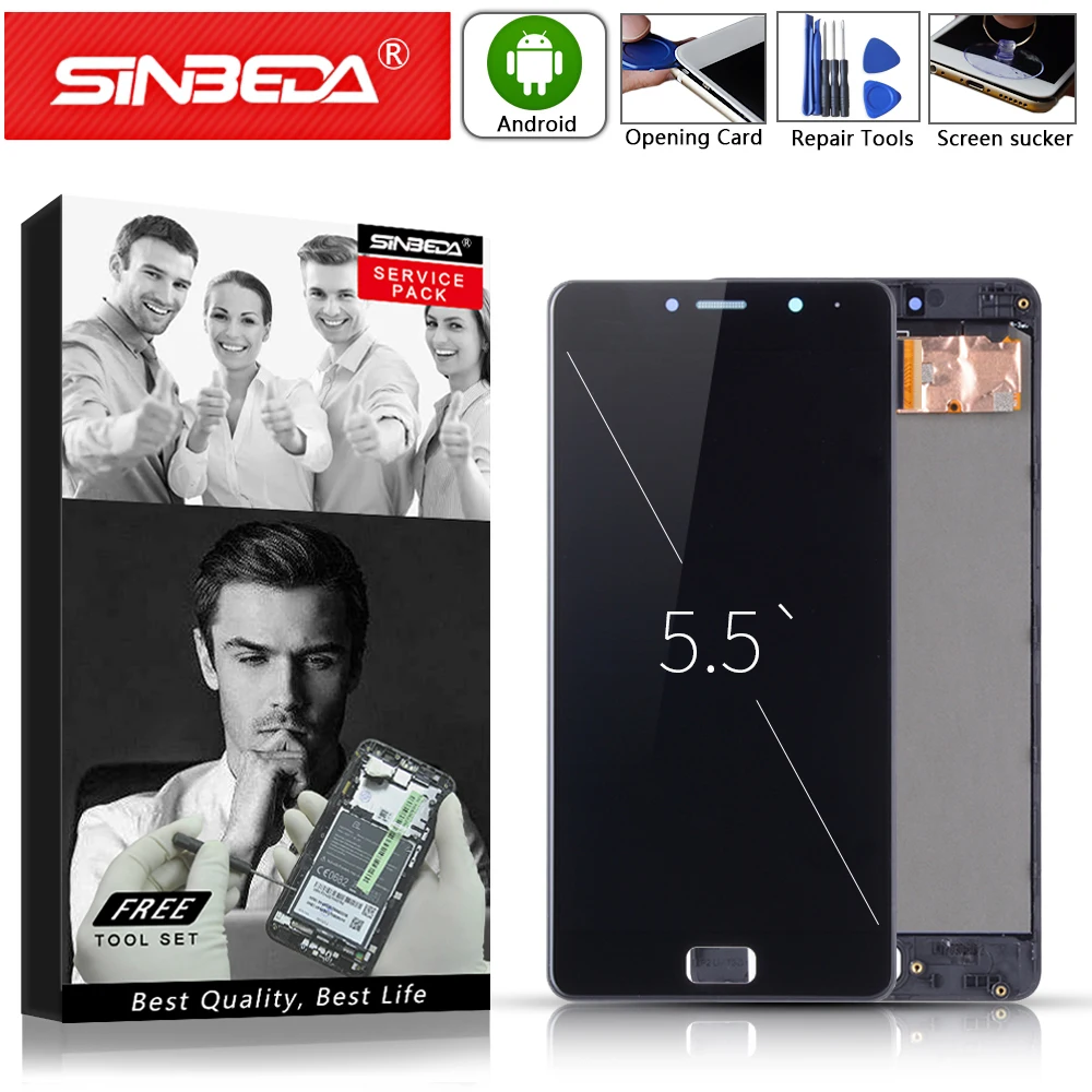 

5.5"Sinbeda AMOLED For LENOVO Vibe P2 LCD Display Touch Screen with Frame For Lenovo Vibe p2 Display Replacement P2c72 P2a42 LCD