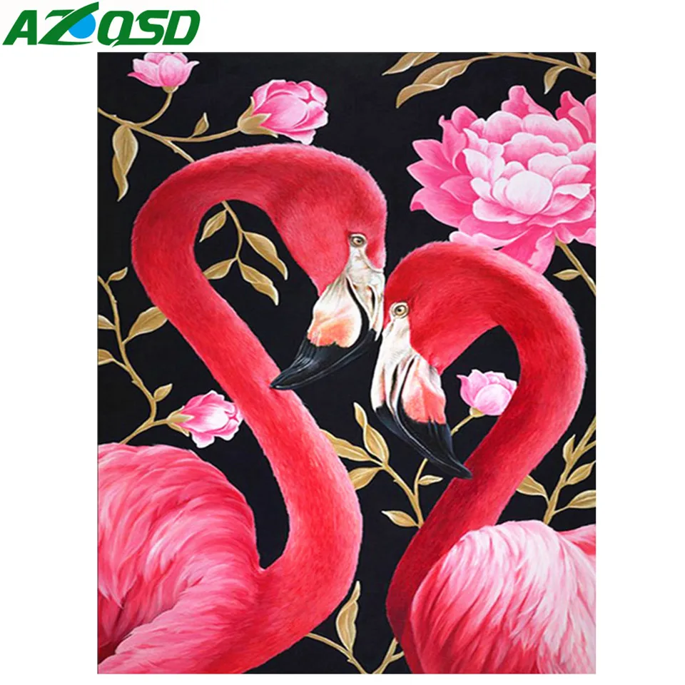 

AZQSD Diamond Mosaic Flamingo Animal Picture Of Rhinestones Diamond Painting Full Square Embroidery Cross Stitch Kit Home Decor