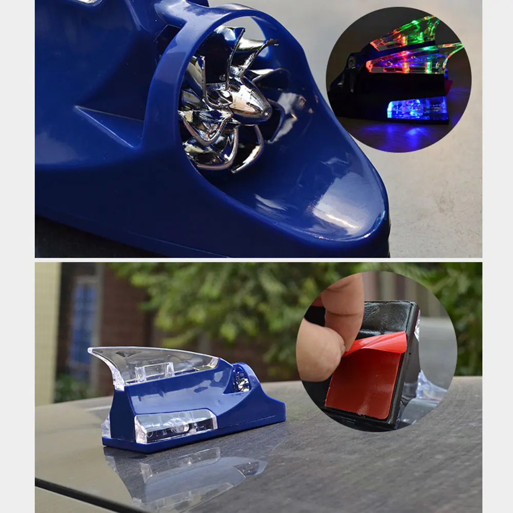 

Auto Radio Signal Aerials Roof Antennas Wind Power Shark Fin Car Antenna LED Colorful Lights Roof Antennas Decor Car Styling