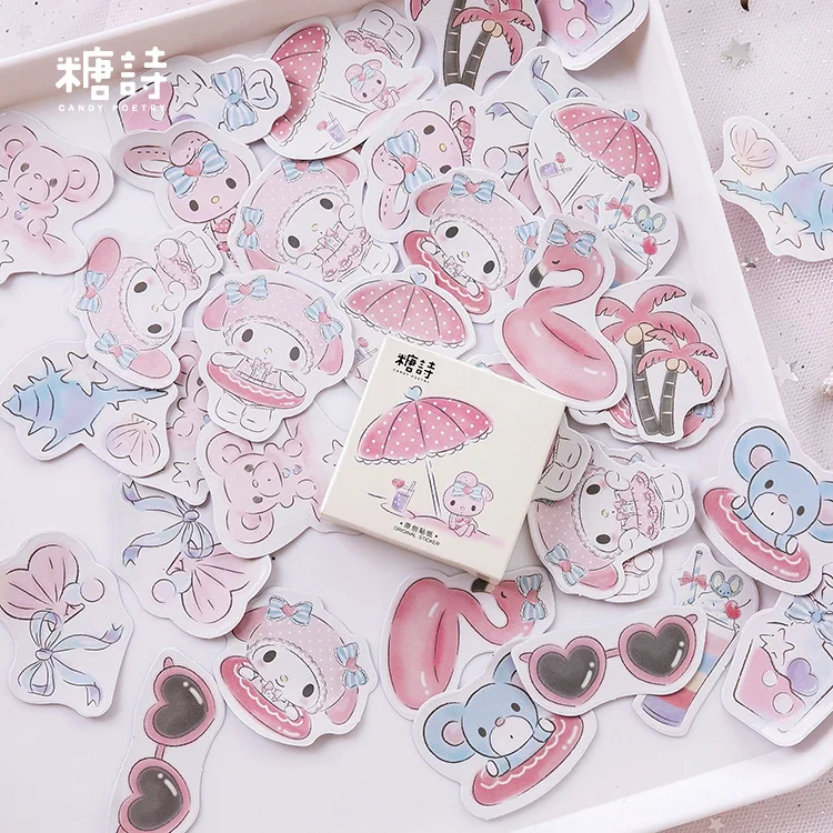 

Lovely Rabbit Holidays at the Beach Bullet Journal Decorative Stickers Scrapbooking Stick Label Diary Stationery Album Stickers