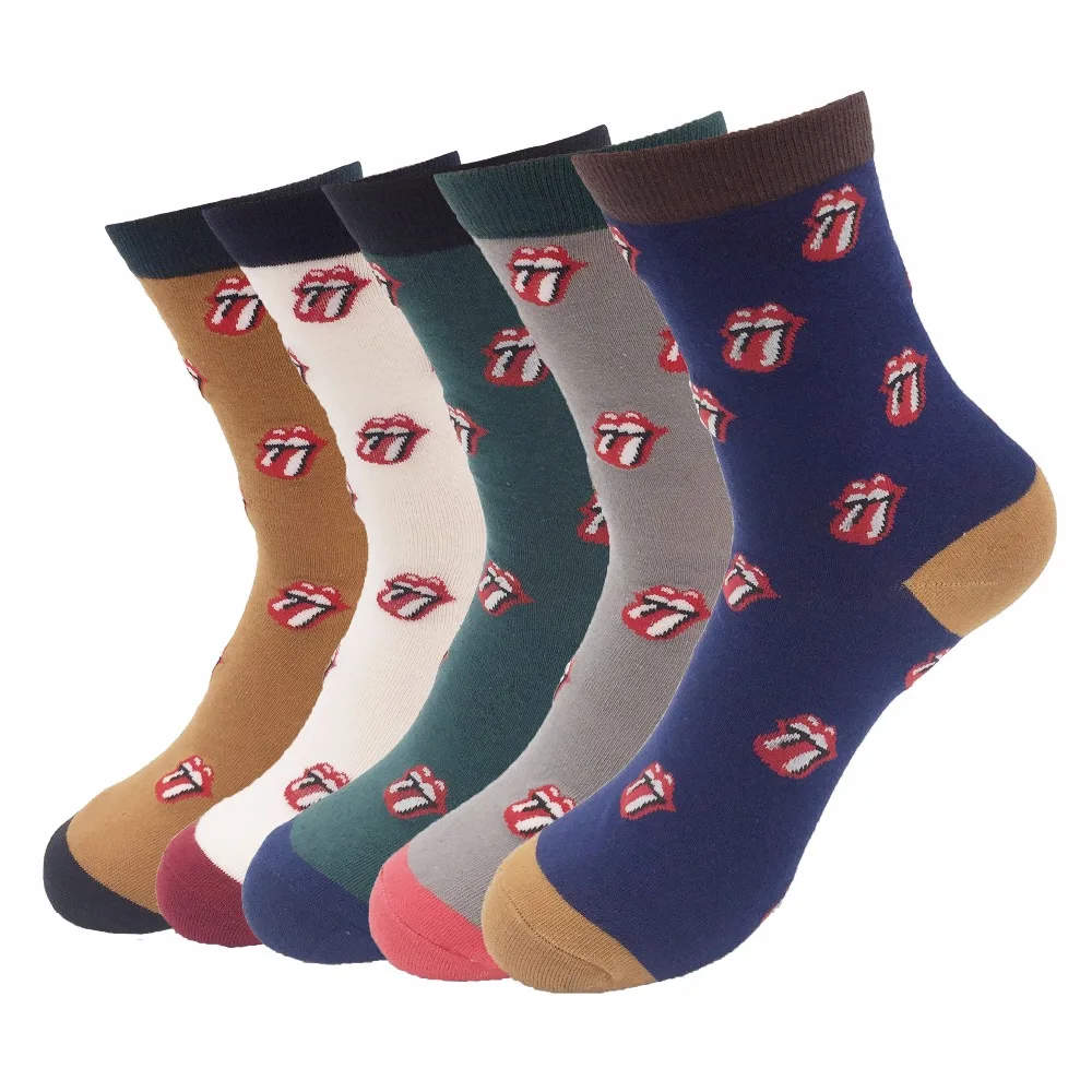 Cotton Man Novelty Socks With Print Four Seasons Fashion Non slip