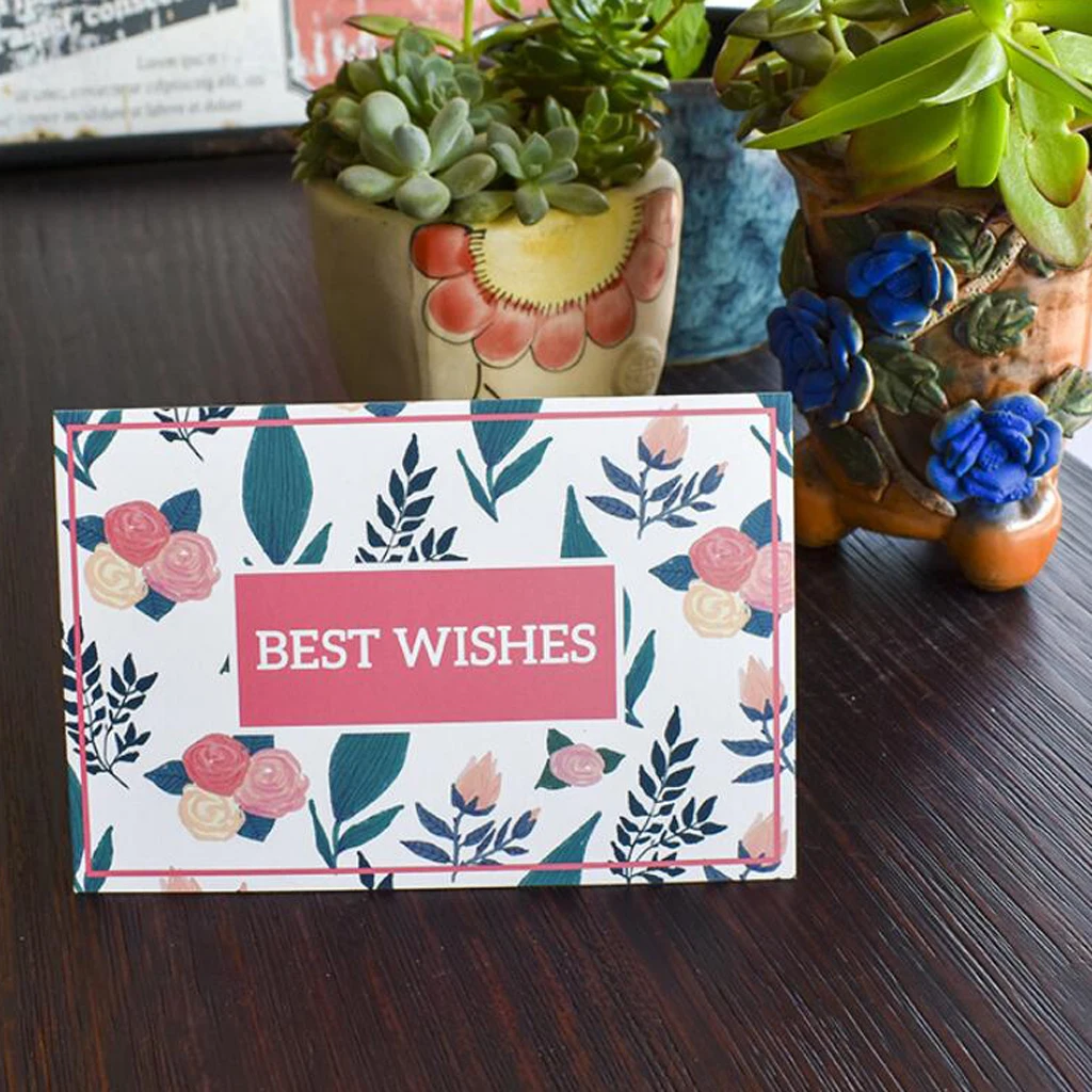  Set of 24 Best Wishes Cards with Envelopes Wedding Birthday Christmas Reception Party Greeting Card - 32968656144