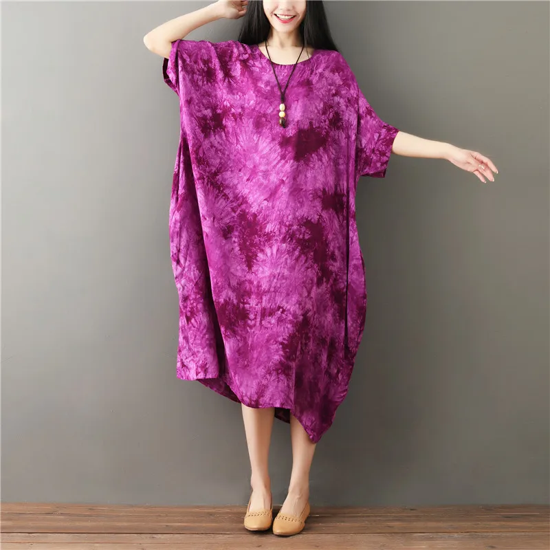 

Cotton and linen summer dress for women casual floral print loose dresses plus size red maxi dress vestidos verano 2019 clothes