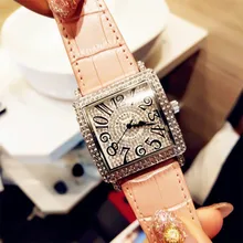 The bond tuo drill square with fashion ladies watch Roman scale joker waterproof fashion watch quartz watch