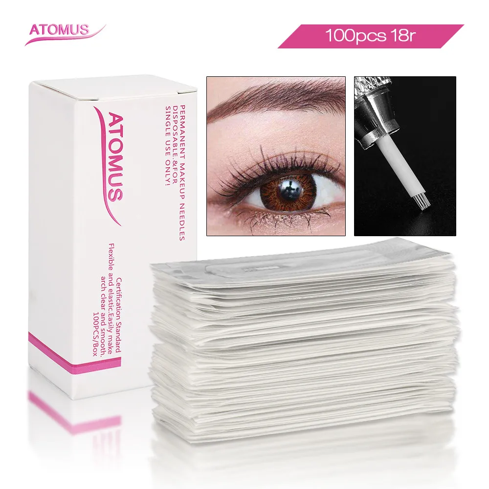 Игла для микроблейдинга Agujas 18r Laminas Tebori Micro Blading Agulhamento Tebore Aiguille Tatouage material De Tatuagem AT0MUS