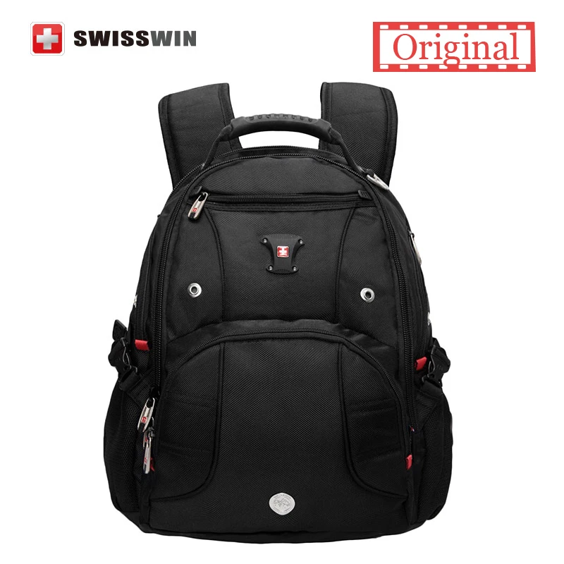 

Swiss Laptop Backpack 15" Computer Bag for Business Travel 30L Male Backpack SW9906 Black back pack sac a dos bagpack
