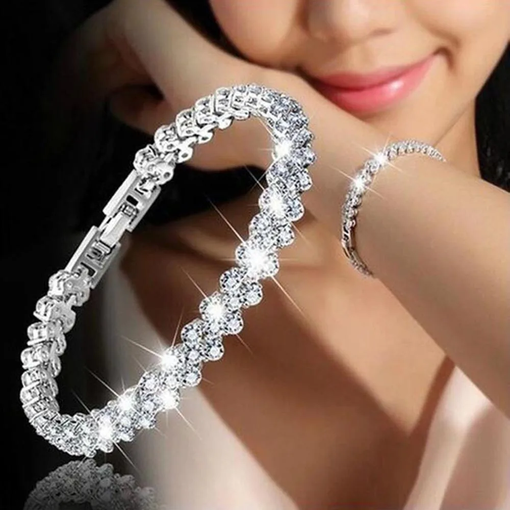 

3 Colors Bracelets Fashion Roman Style Crystal Bracelets Women Bangles
