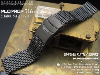 

Stainless Steel Plating Black Men Watchbands, 316 Steel Watchbands, 18MM-20MM-22MM-24MM, Sports Retro Watchbands