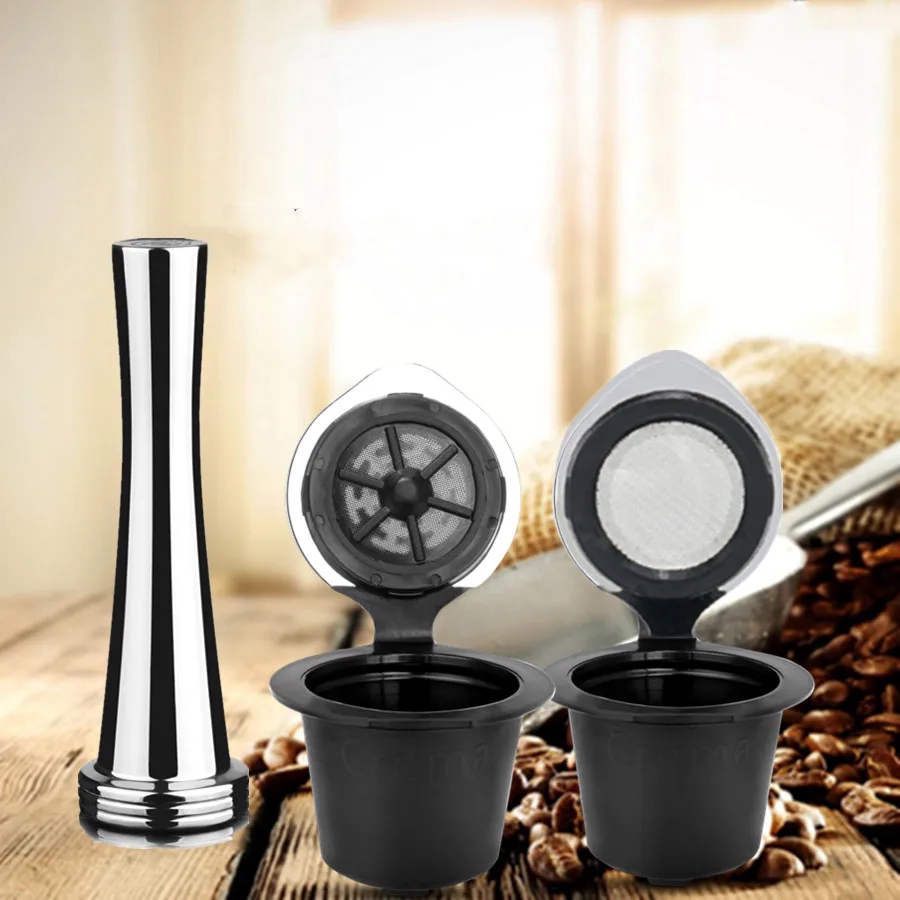 2/3 pcs جديد/النسخة القديمة إعادة الملء نسبرسو Capsulas عيد Coffeeware هدية مضخة قهوة تصفية المنقط كبسولة الصحافة عبث