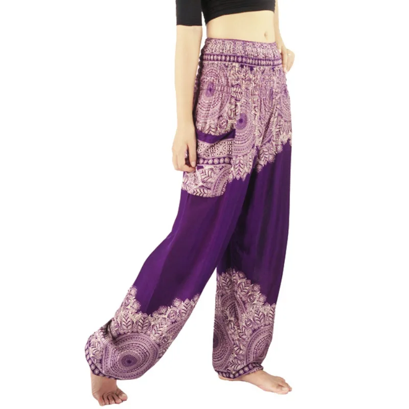 

2019 Newest Hot Sale Summer Autumn Women Sexy High Waist Printed African Flower Lantern Pants Yoga Pants Plus Size