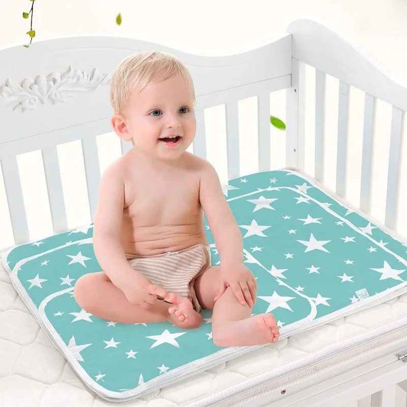 

100*150cm Baby Nappy Changing Pads Waterproof Urine Bed Mat Animal Reusable Diaper Travel Cover Burp Infant Cotton Stroller Mat
