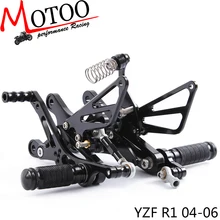 Motoo-полный ЧПУ Алюминиевый подножки для мотоцикла задний Набор для YAMAHA YZF-R1 R1 2004-2006