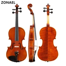 ZONAEL Скрипка для начинающих Античная Кленовая скрипка 4/4 o 3/4 1/2 1/8 1/10 ручной Музыкальные инструменты и случай лук темное дерево V003