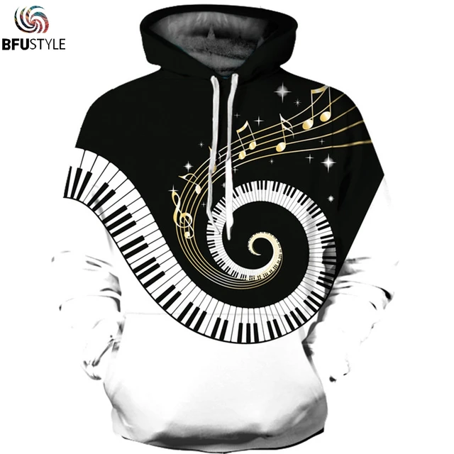 Music Note Piano Hoodies Men Women New Fashion Brand Hoodie Sweatshirt