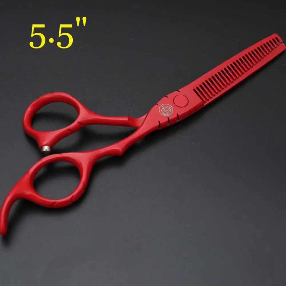 Япония 5,5/6,0 Горячие Профессиональные парикмахерские ножницы, парикмахерские ножницы, набор для стрижки волос, парикмахерские ножницы для прореживания, салонный инструмент - Цвет: thinning