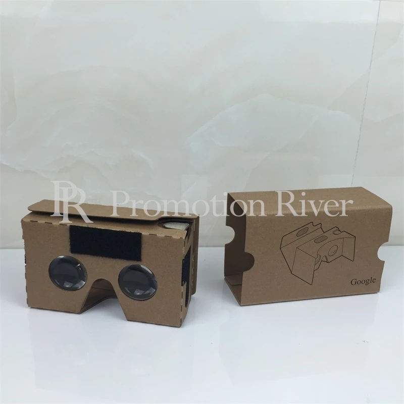 

Event Supplies Logo Custom Google Cardboard Version 2 with Head Strap Custom printing Virtual Reality Headset VR Viewer