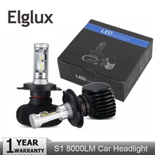 Автомобильные фары Elglux H11 H4 H7 Led H1, автомобильные фары S1, 50 Вт, 8000 лм, 6500K, автомобильная лампа «все в одном», CSP