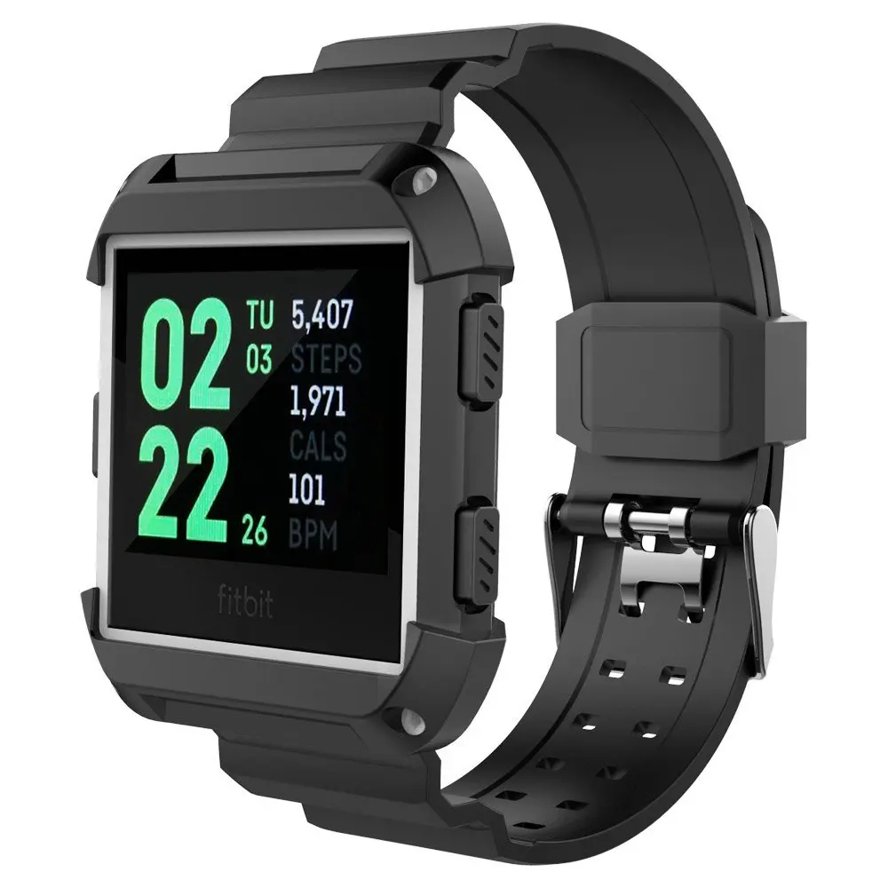 Силиконовый ремешок для спортивных часов Fitbit Ionic Smart с защитным чехлом сменный