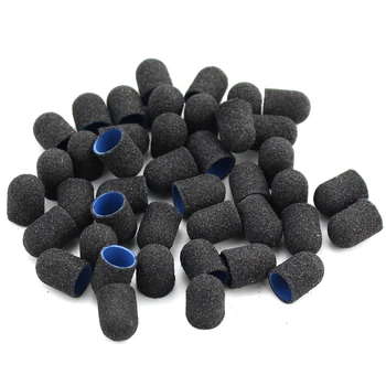 

20Pc 10*15mm Black Plastic Sanding Caps With Grip Pedicure Care Polishing Sand Block Pedicure Accessories Foot Cuticle Tool