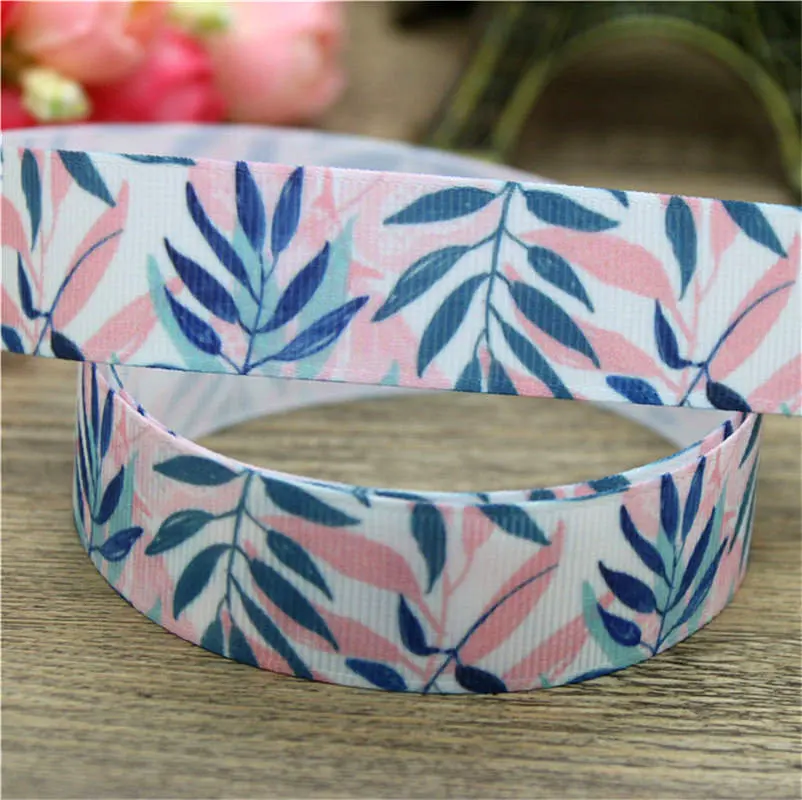 DHK 50 ярдов тропический лист Печатный grosgrain ленточный аксессуар украшение для
