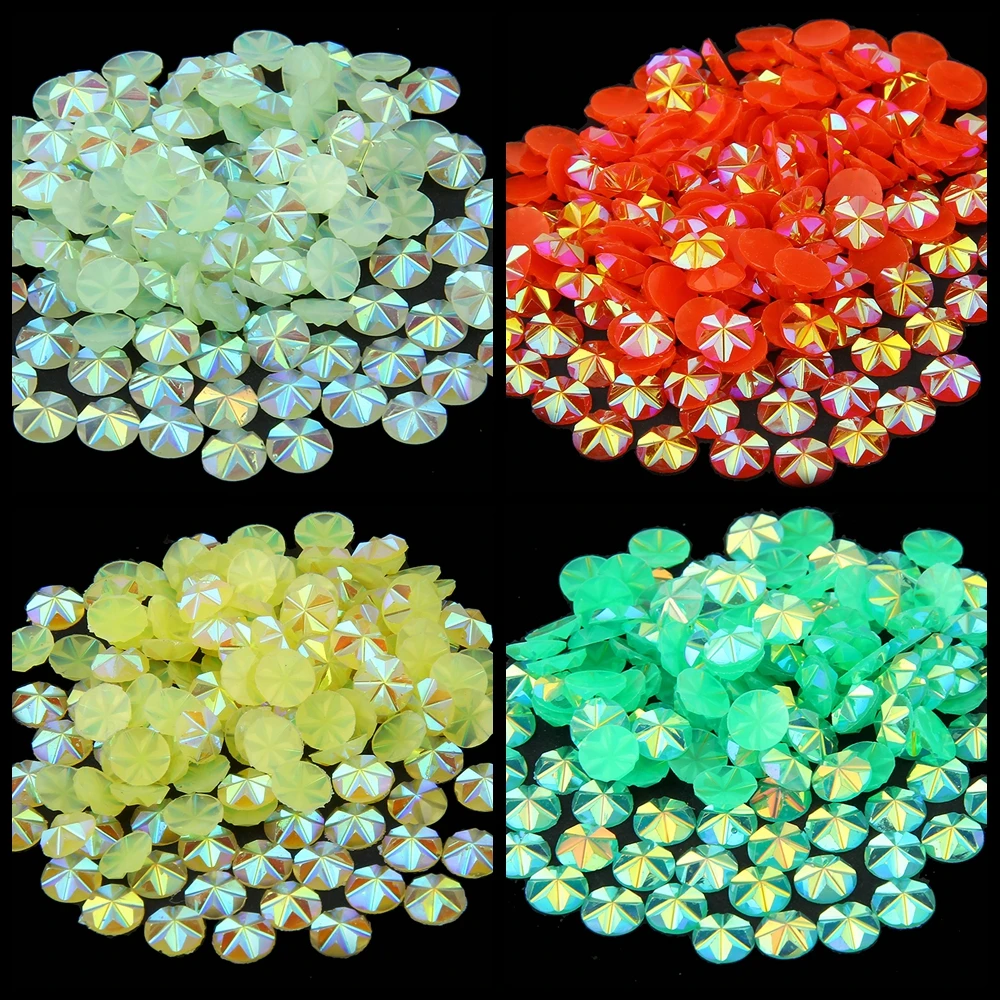 

New Nail Rhinestones Flower Design 4mm Round Stick Drill Resin Flatback Rhinestones 3D Nail Art DIY Decorations Clothes