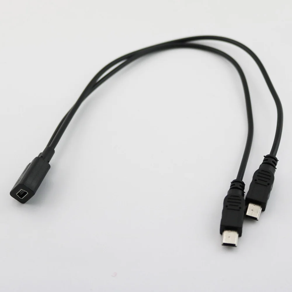 Mini USB 2.0 femelle à 2 Mini USB mâle séparateur général Y rallonge chargeur adaptateur câble 30cm Mini USB séparateur câble 1.2A-1.5A ► Photo 3/6