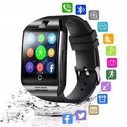 Bluetooth Смарт часы для мужчин Q18 с 1,54 "сенсорный экран большой аккумулятор поддержка сим-карта TF камера для умные часы для телефона на Android