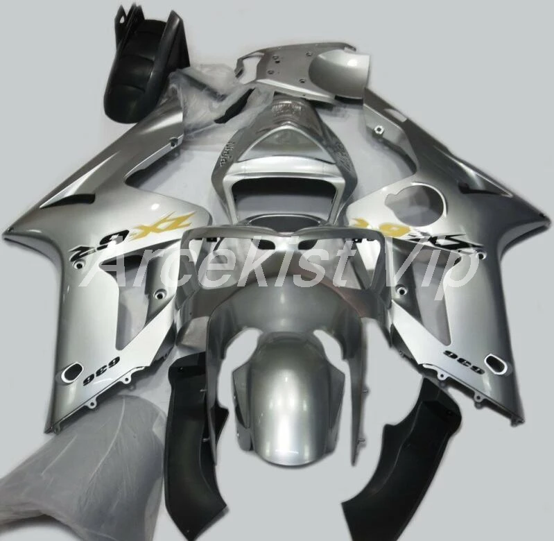 

4Gifts New ABS Fairings Kit Fit for kawasaki Ninja ZX6R 636 2003 2004 6R 03 04 ZX-6R bodywork Fairing set Custom Free Silver
